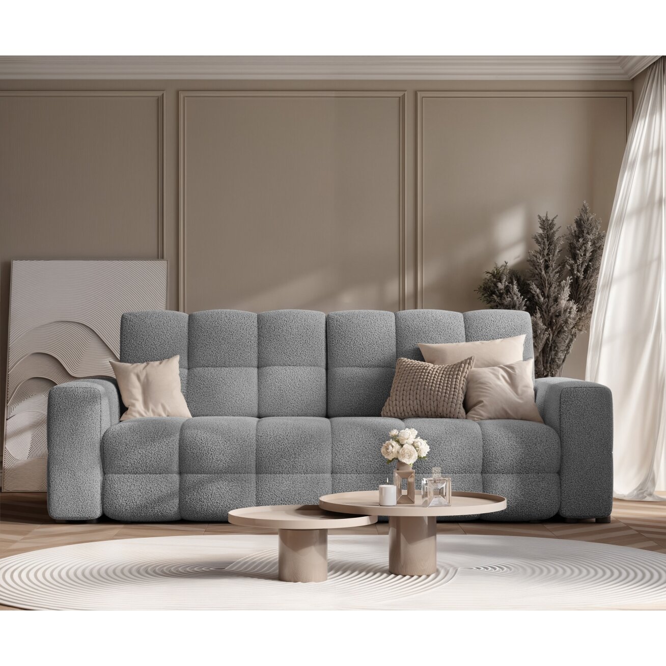 Trivietė išskleidžiama sofa MOLLY su patalynės dėže Spalvos: Quelle 92 (Pilka) 1 Trivietė išskleidžiama sofa MOLLY su patalynės dėže Spalvos: Quelle 92 (Pilka) 1