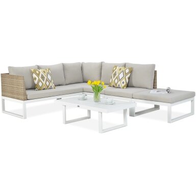 Kampinė sofa Davos White