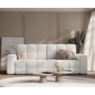 Trivietė išskleidžiama sofa MOLLY su patalynės dėže Spalvos: Quelle 01 (Balta)