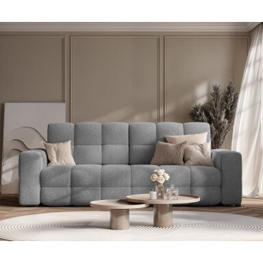 Trivietė išskleidžiama sofa MOLLY su patalynės dėže Spalvos: Quelle 92 (Pilka)