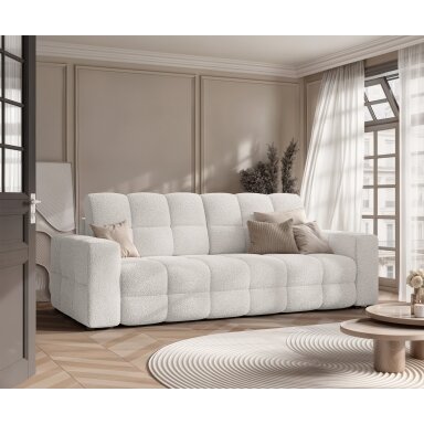 Trivietė išskleidžiama sofa MOLLY su patalynės dėže Spalvos: Quelle 01 (Balta)