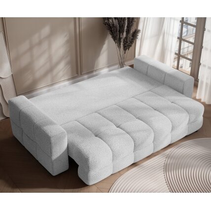 Trivietė išskleidžiama sofa MOLLY su patalynės dėže Spalvos: Quelle 83 (Šviesiai pilka) 3 Trivietė išskleidžiama sofa MOLLY su patalynės dėže Spalvos: Quelle 83 (Šviesiai pilka) 3
