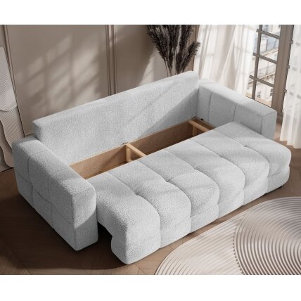 Trivietė išskleidžiama sofa MOLLY su patalynės dėže Spalvos: Quelle 83 (Šviesiai pilka) 4 Trivietė išskleidžiama sofa MOLLY su patalynės dėže Spalvos: Quelle 83 (Šviesiai pilka) 4
