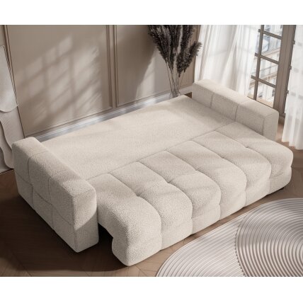 Išskleidžiama trivietė sofa MOLLY su patalynės dėže Spalvos: Quelle 02 (Kreminė) 3 Išskleidžiama trivietė sofa MOLLY su patalynės dėže Spalvos: Quelle 02 (Kreminė) 3
