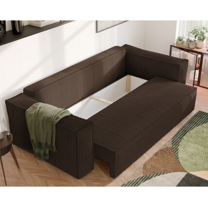 Minkšta kanapa sofa BALI su miego funkcija ir patalynės dėže Spalva: Poso 06 (Ruda) 5