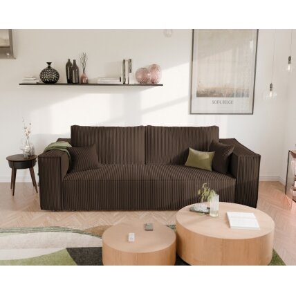 Minkšta kanapa sofa BALI su miego funkcija ir patalynės dėže Spalva: Poso 06 (Ruda) 6