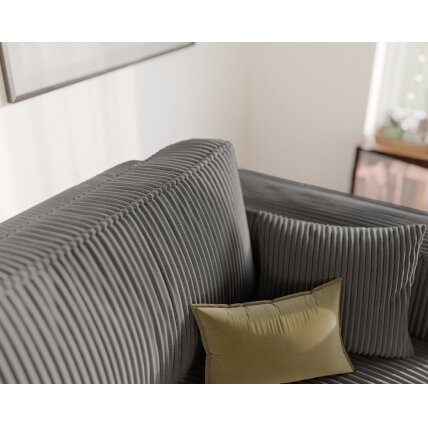 Minkšta kanapa-sofa BALI su miego funkcija ir patalynės dėže Spalvos: Poso 34 (Tamsiai pilka) 2