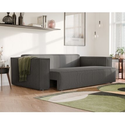 Minkšta kanapa-sofa BALI su miego funkcija ir patalynės dėže Spalvos: Poso 34 (Tamsiai pilka) 3