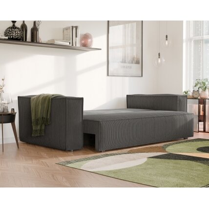 Minkšta kanapa-sofa BALI su miego funkcija ir patalynės dėže Spalvos: Poso 34 (Tamsiai pilka) 6
