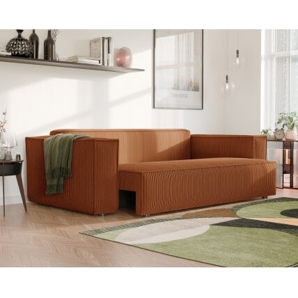 Minkšta kanapa sofa BALI su miego funkcija ir patalynės dėže Spalvos: Poso 40 (Oranžinė) 1
