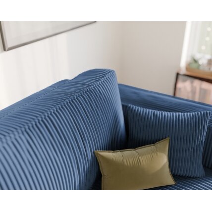 Minkšta kanapa sofa BALI su miego funkcija ir patalynės dėže Spalvos: Poso 05 (Tamsiai mėlyna) 4