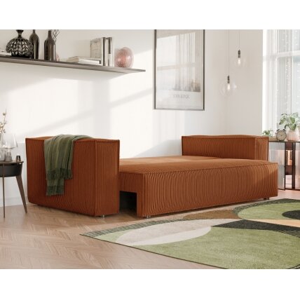 Minkšta kanapa sofa BALI su miego funkcija ir patalynės dėže Spalvos: Poso 40 (Oranžinė) 5