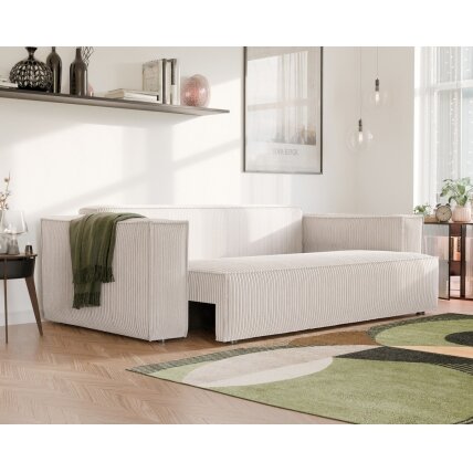 Minkšta sofa-lova BALI su miego funkcija ir patalynės dėže Spalvos: Poso 100 (Kreminė) 1
