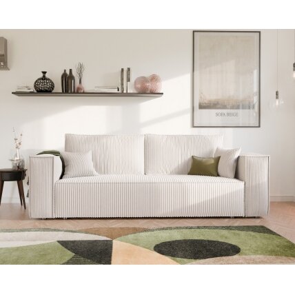 Minkšta sofa-lova BALI su miego funkcija ir patalynės dėže Spalvos: Poso 100 (Kreminė) 3