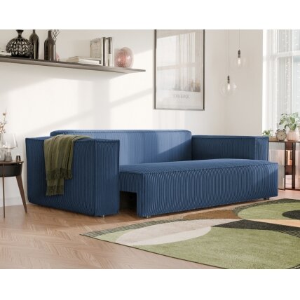 Minkšta kanapa sofa BALI su miego funkcija ir patalynės dėže Spalvos: Poso 05 (Tamsiai mėlyna) 5