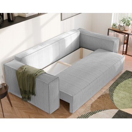 Minkšta sofa BALI su miegama funkcija ir patalynės dėže Spalvos: Poso 110 (Šviesiai pilka) 5