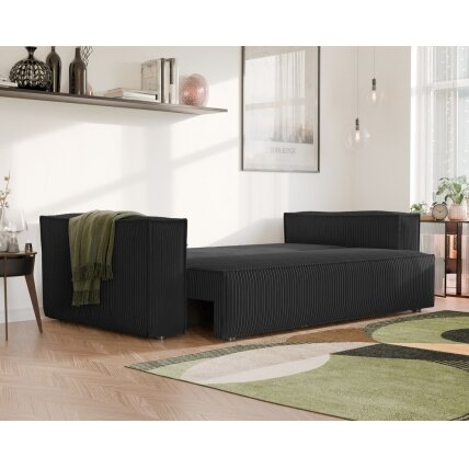 Minkšta sofa BALI su miego funkcija ir patalynės dėže Spalvos: Poso 135 (Antracitas) 2