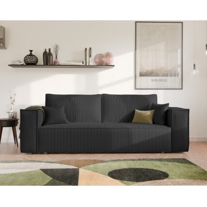 Minkšta sofa BALI su miego funkcija ir patalynės dėže Spalvos: Poso 135 (Antracitas) 3