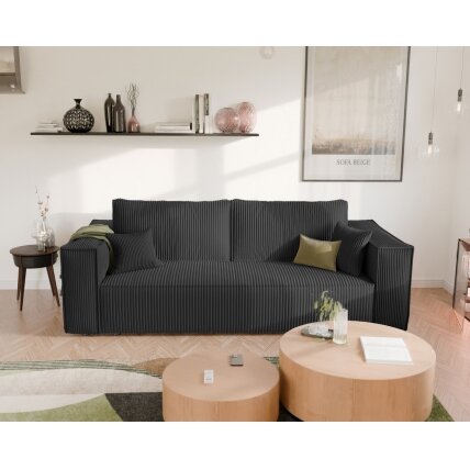 Minkšta sofa BALI su miego funkcija ir patalynės dėže Spalvos: Poso 135 (Antracitas) 6