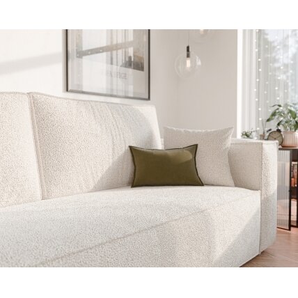Minkšta kanapa sofa BALI su miego funkcija ir patalynės dėže Spalvos: Boucle C1 (Kreminė) 3