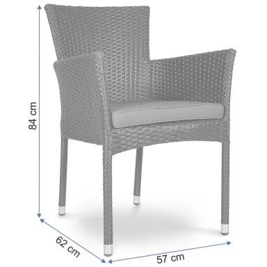 Kėdė LERIDA grey su pagalvėlė