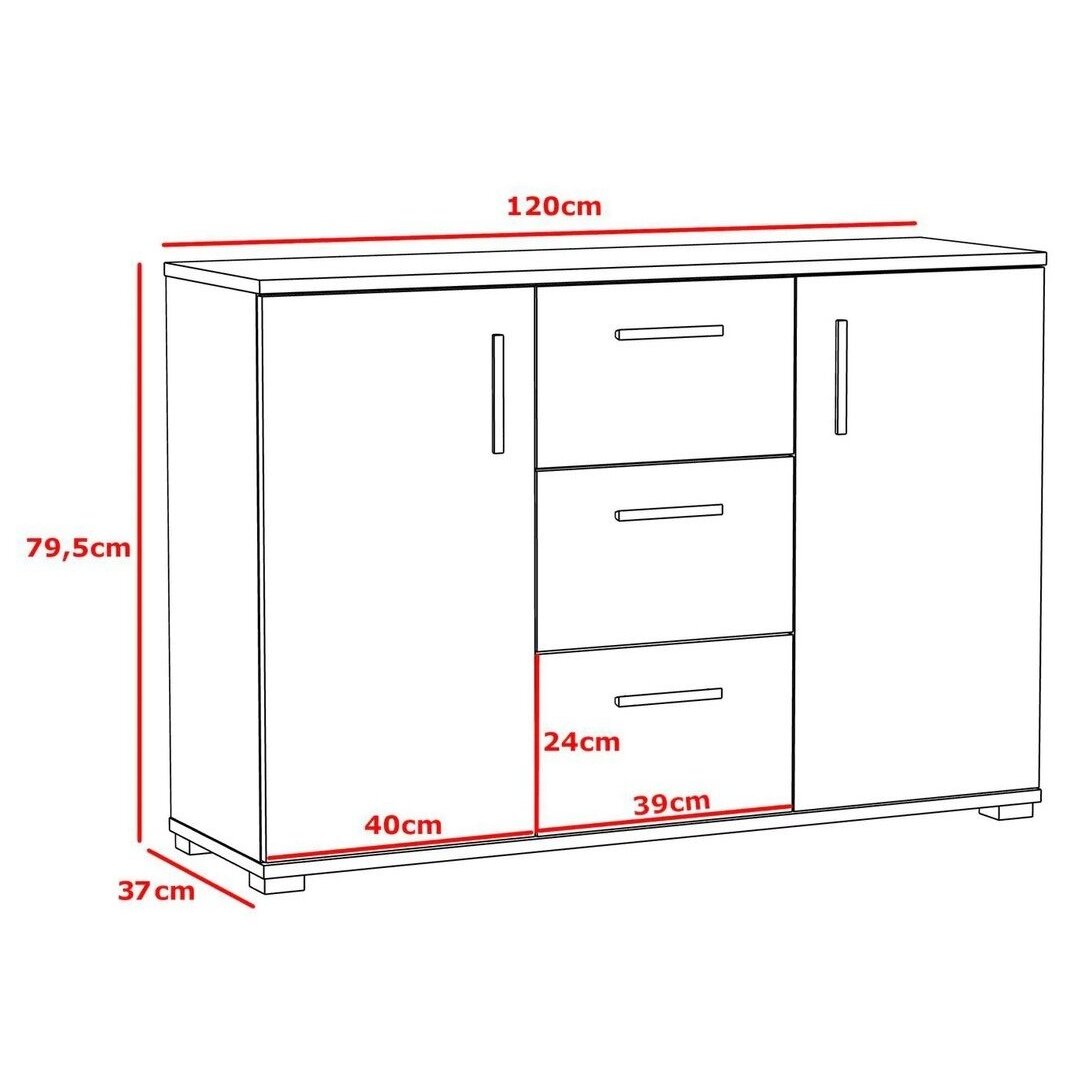 Komoda ARIZONA 120 2D3S White 1 Komoda ARIZONA 120 2D3S White 1