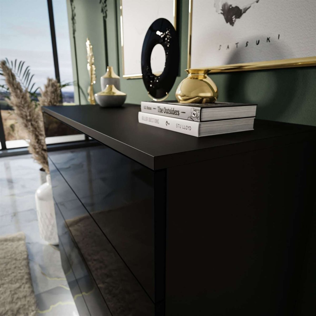 Komoda AVRA Black Chrome (Blizgi) 1