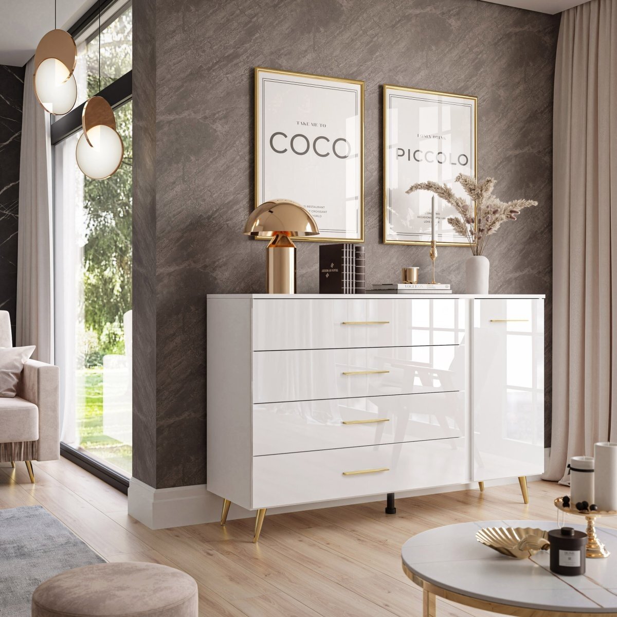 Komoda AVRA+ II Gold (Blizgi) 4 Komoda AVRA+ II Gold (Blizgi) 4