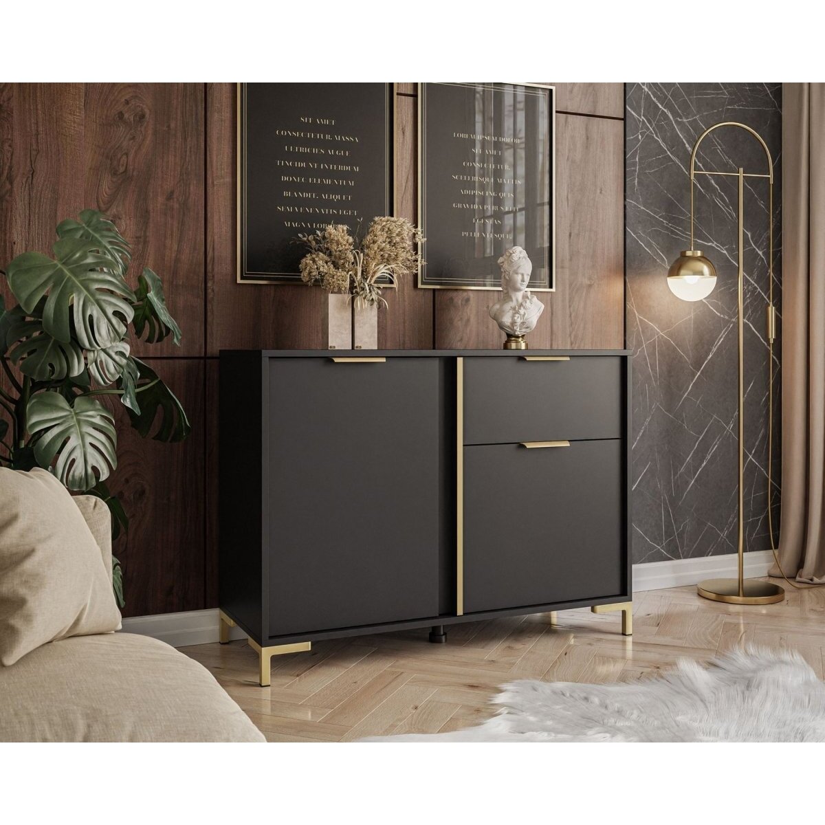 Komoda Loreto Black Gold+ Komoda Loreto Black Gold+