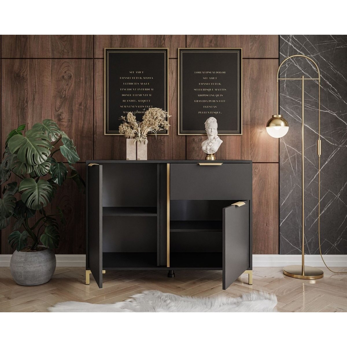Komoda Loreto Black Gold+ 5
