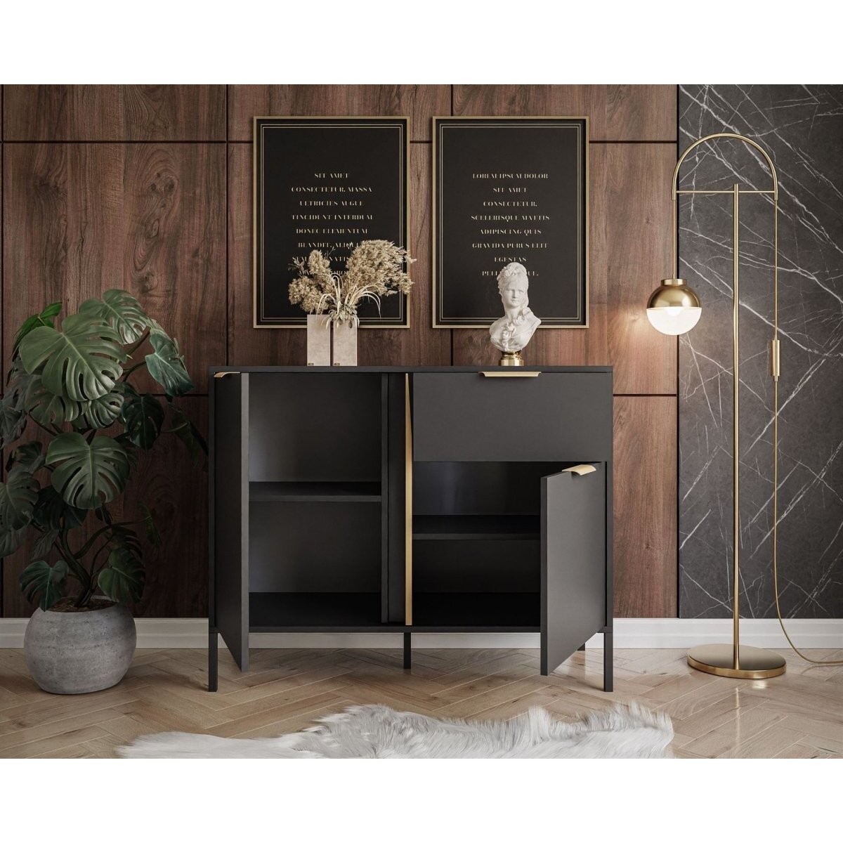 Komoda Loreto Black Gold 5