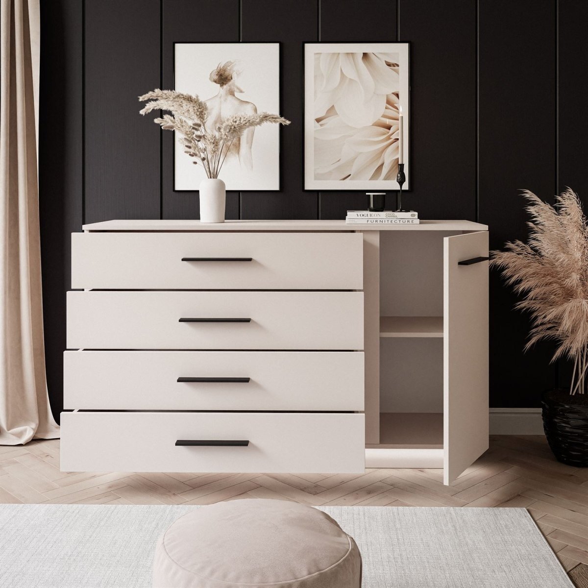 Komoda LUNA II Beige Black 6 Komoda LUNA II Beige Black 6