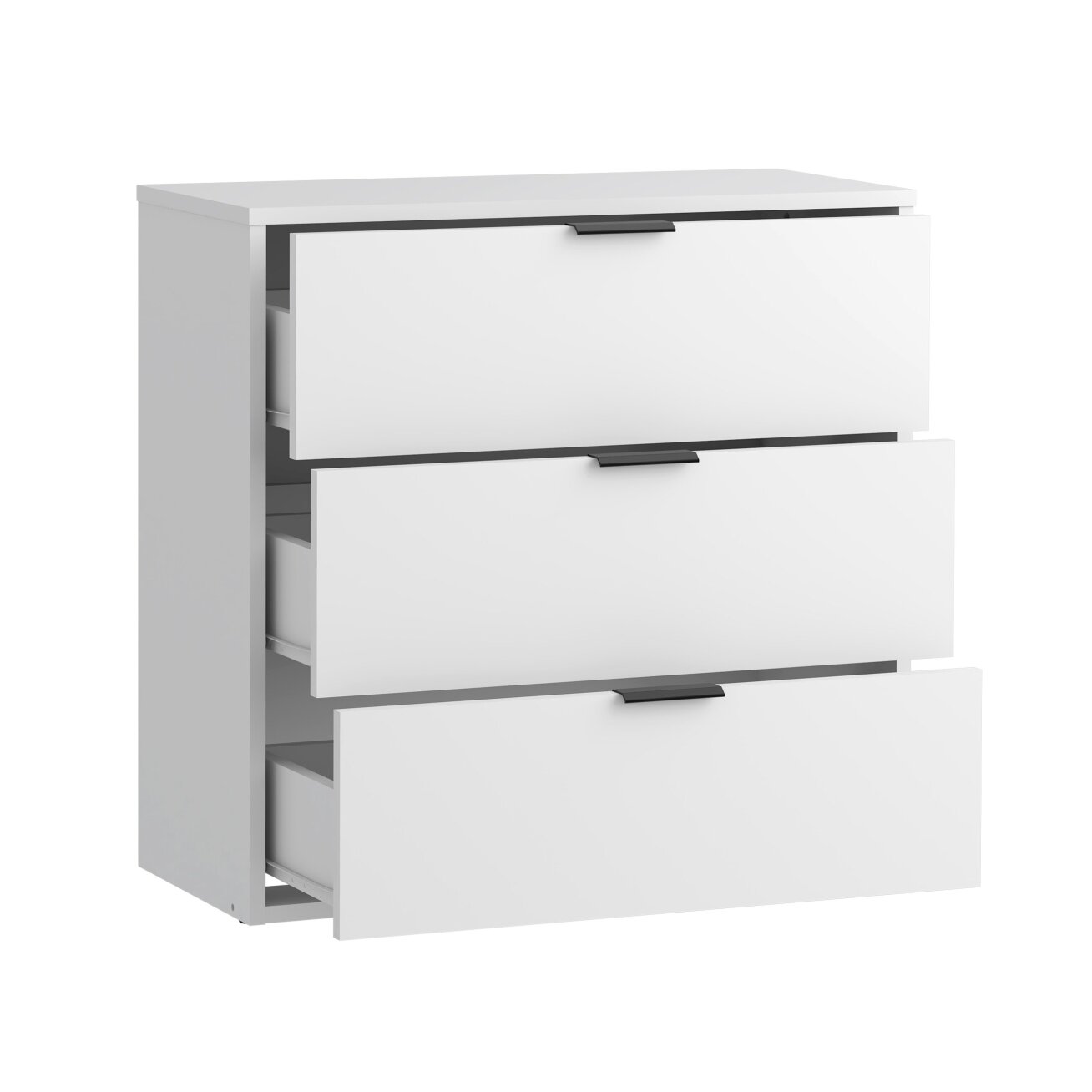 Komoda LINEA 80 cm su 3 stalčiais – balta 1 Komoda LINEA 80 cm su 3 stalčiais – balta 1