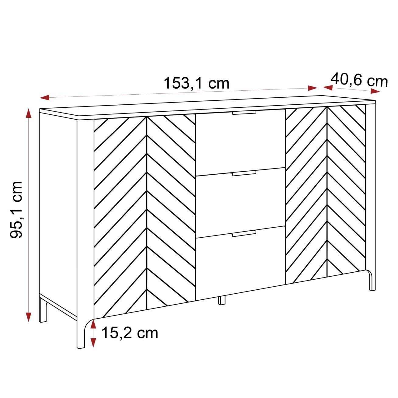 Komoda su stalčiais LORIEN 153 cm Spalvos: kašmyras 6 Komoda su stalčiais LORIEN 153 cm Spalvos: kašmyras 6