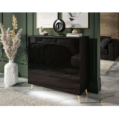 Komoda AVRA Black Gold (Blizgi)