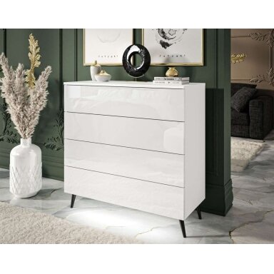 Komoda AVRA White Black (Blizgi)