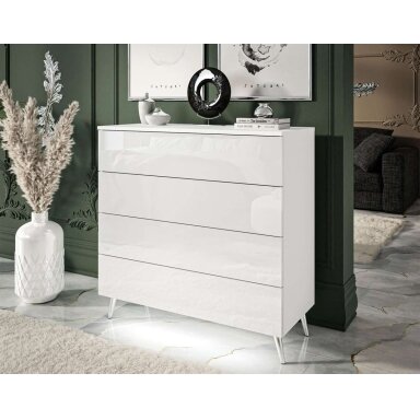 Komoda AVRA White Chrome (Blizgi)