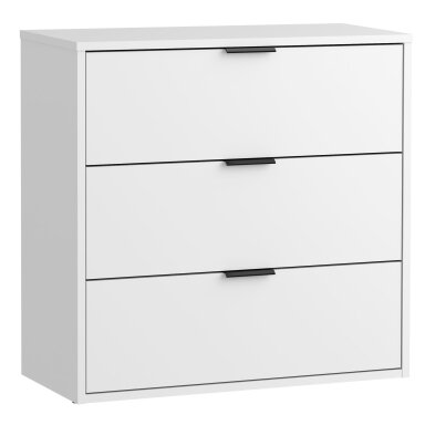 Komoda LINEA 80 cm su 3 stalčiais – balta
