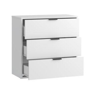 Komoda LINEA 80 cm su 3 stalčiais – balta