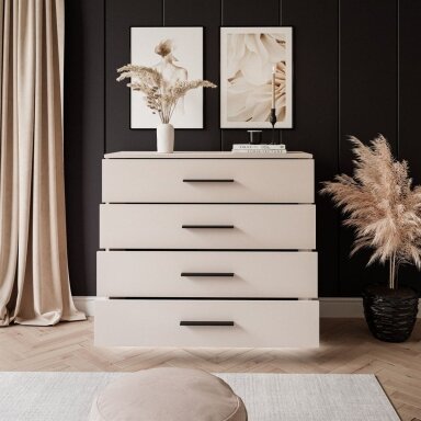 Komoda LUNA Beige Black 95cm