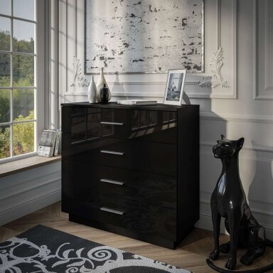 Komoda LUNA+ Black Chrome (Blizgi)