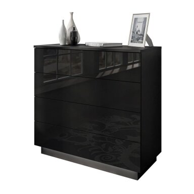 Komoda Luna Black Push (Blizgi)