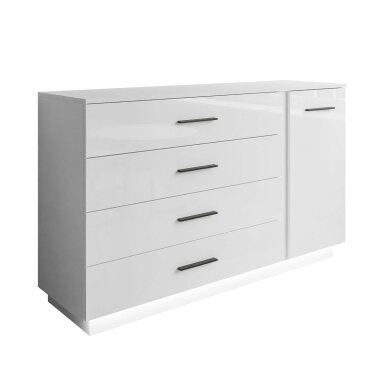 Komoda LUNA II White Black (Blizgi)
