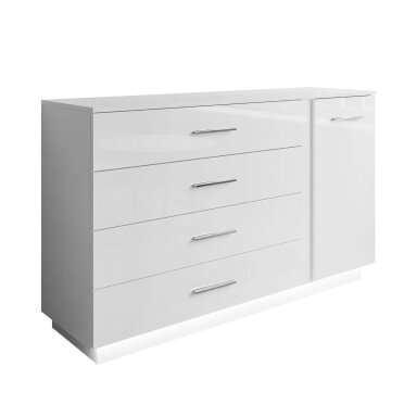 Komoda LUNA II White Silver (Blizgi)