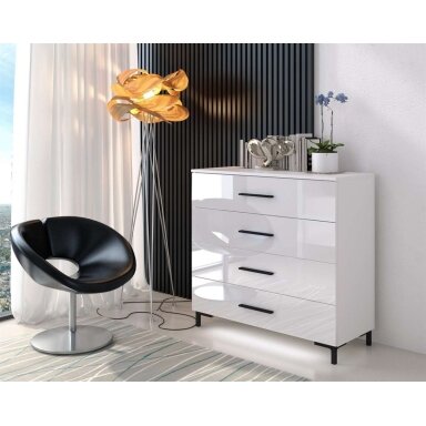 Komoda Luna White Black (Blizgi)