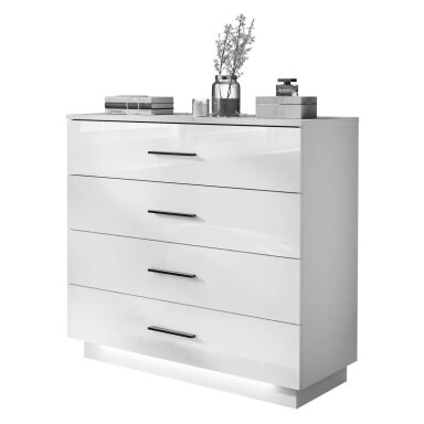 Komoda Luna White Silver (Blizgi)
