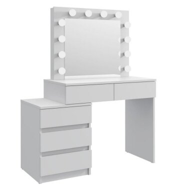 Kosmetinis staliukas Adele 12 LED White