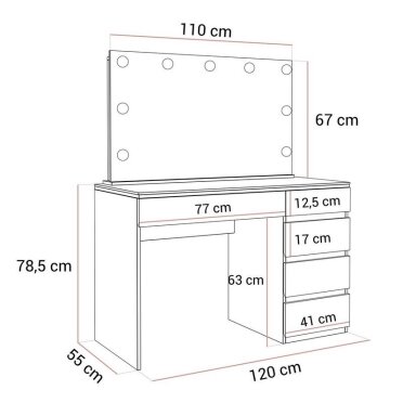 Kosmetinis staliukas AURA II White