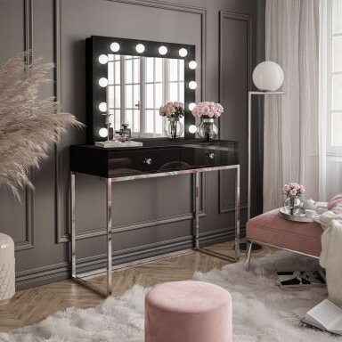 Kosmetinis staliukas BLANK Glamour+ Black