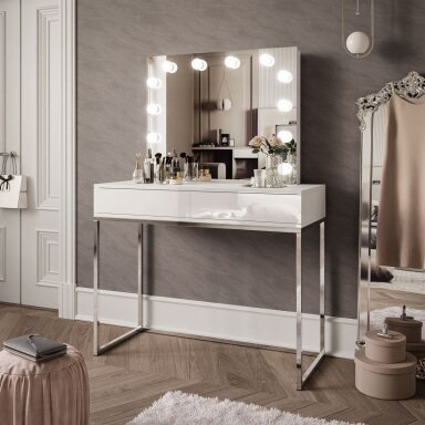Kosmetinis staliukas BLANK Glamour White